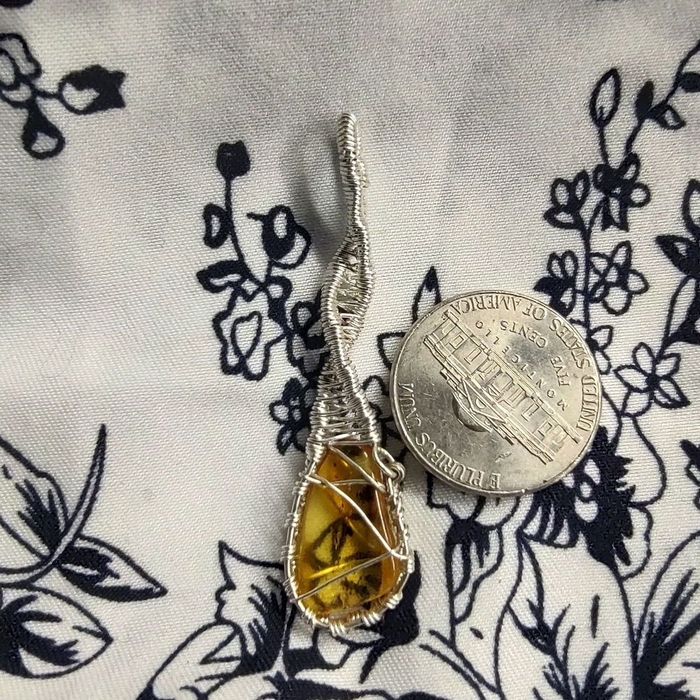 Amber pendant handmade